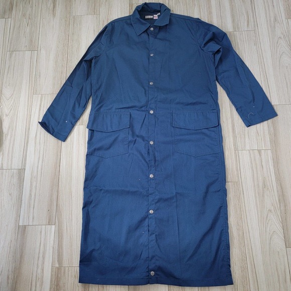 Dion Western Khaki Cowboy Duster Texas Denim Small Blue